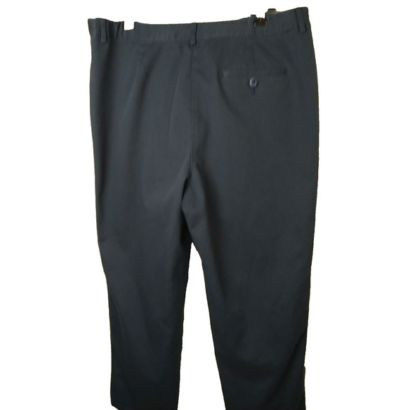 L.L. Bean Woman 14 Pants Flat Front Chino Work Blue Straight Leg Stretch Waist - Picture 10 of 11